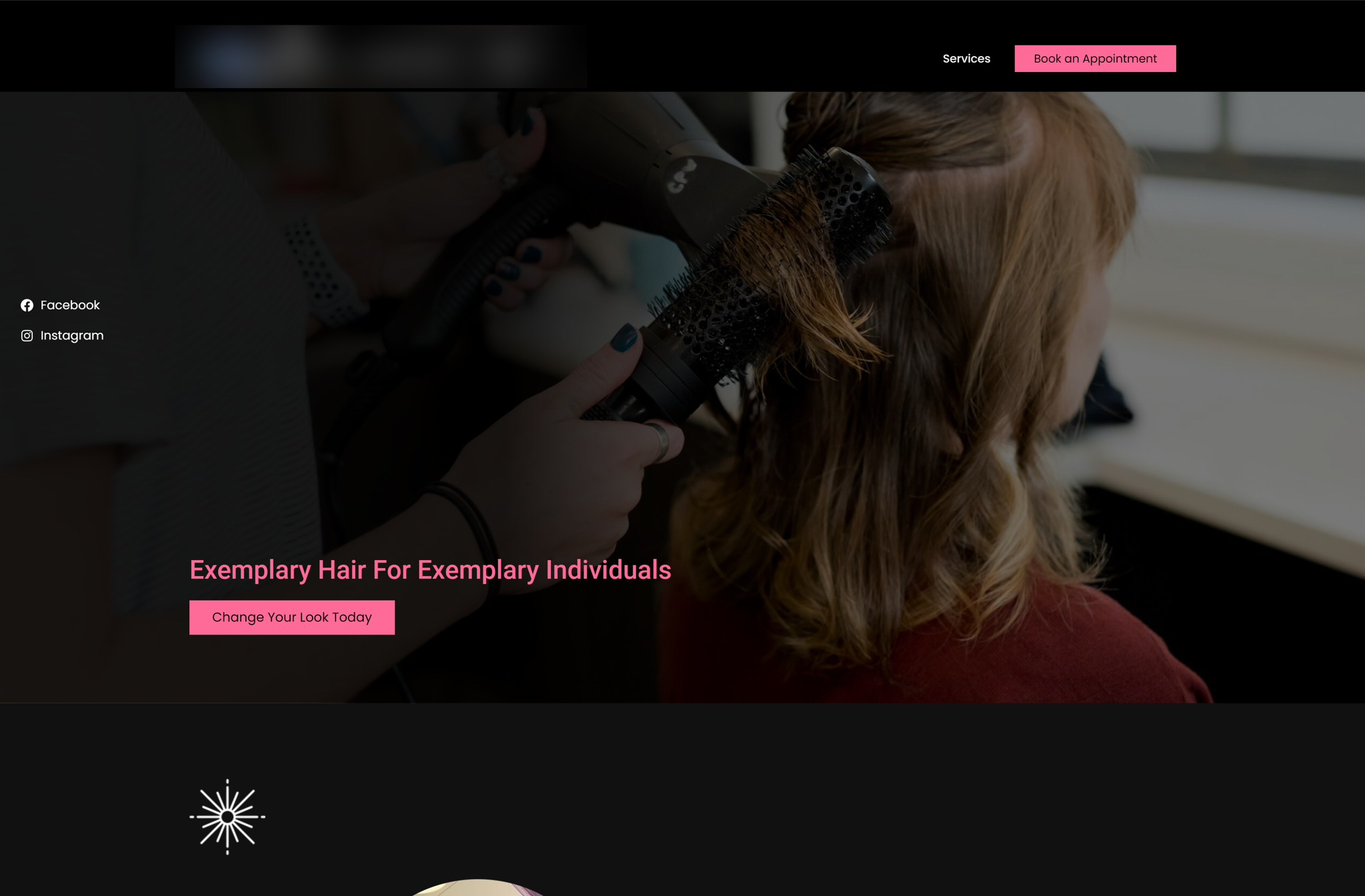 a website for a hair salon